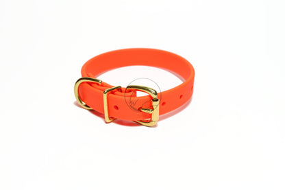 Neon Blaze Orange Biothane Dog Collar - 3/4" (20mm) wide