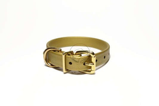 Gold Biothane Dog Collar - 3/4" (20mm) wide
