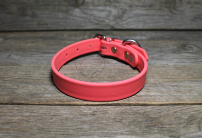 Peach Coral Biothane Dog Collar - 3/4" (20mm) wide