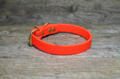 Neon Blaze Orange Biothane Dog Collar - 3/4" (20mm) wide