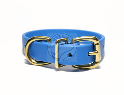 Caribbean Blue Biothane Dog Collar - 3/4" (20mm) wide