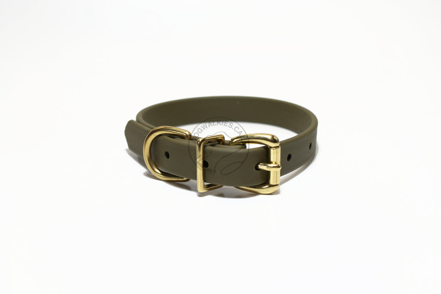 Olive Green Biothane Dog Collar - 3/4" (20mm) wide