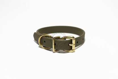 Olive Green Biothane Dog Collar - 3/4" (20mm) wide