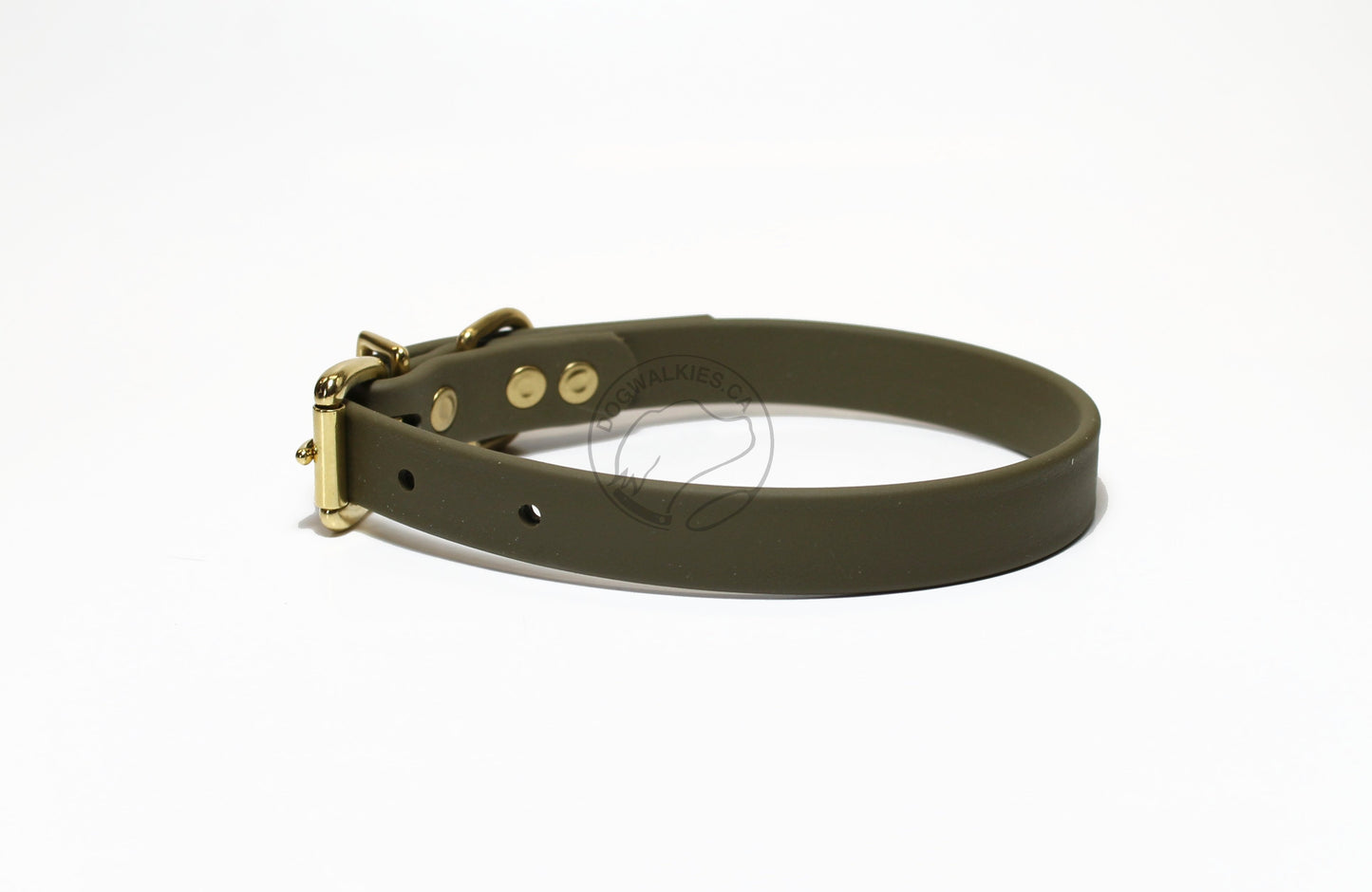 Olive Green Biothane Dog Collar - 3/4" (20mm) wide