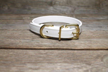 Snow White Biothane Dog Collar - 3/4" (20mm) wide