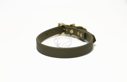 Olive Green Biothane Dog Collar - 3/4" (20mm) wide