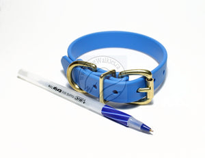 Caribbean Blue Biothane Dog Collar - 3/4" (20mm) wide