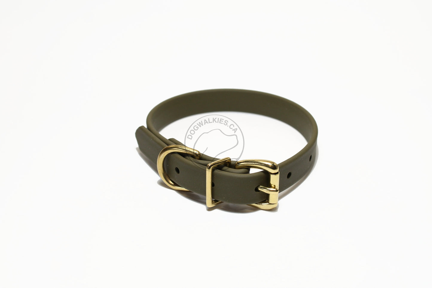 Olive Green Biothane Dog Collar - 3/4" (20mm) wide