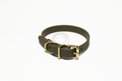 Olive Green Biothane Dog Collar - 3/4" (20mm) wide