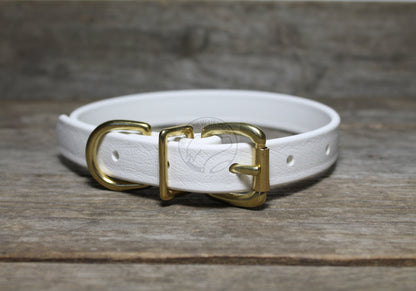 Snow White Biothane Dog Collar - 3/4" (20mm) wide