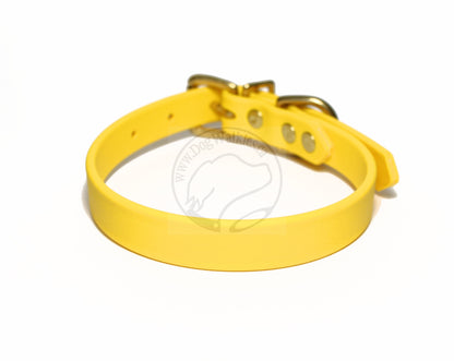 Sunflower Yellow Biothane Dog Collar - 3/4" (20mm) wide