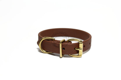 Milk Chocolate Brown Biothane Dog Collar - 3/4" (20mm) wide