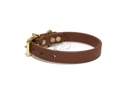 Milk Chocolate Brown Biothane Dog Collar - 3/4" (20mm) wide