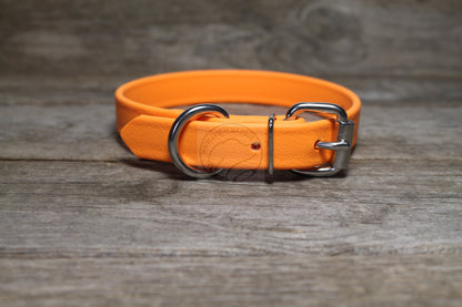 Bright Pumpkin Orange Biothane Dog Collar - 3/4" (20mm) wide