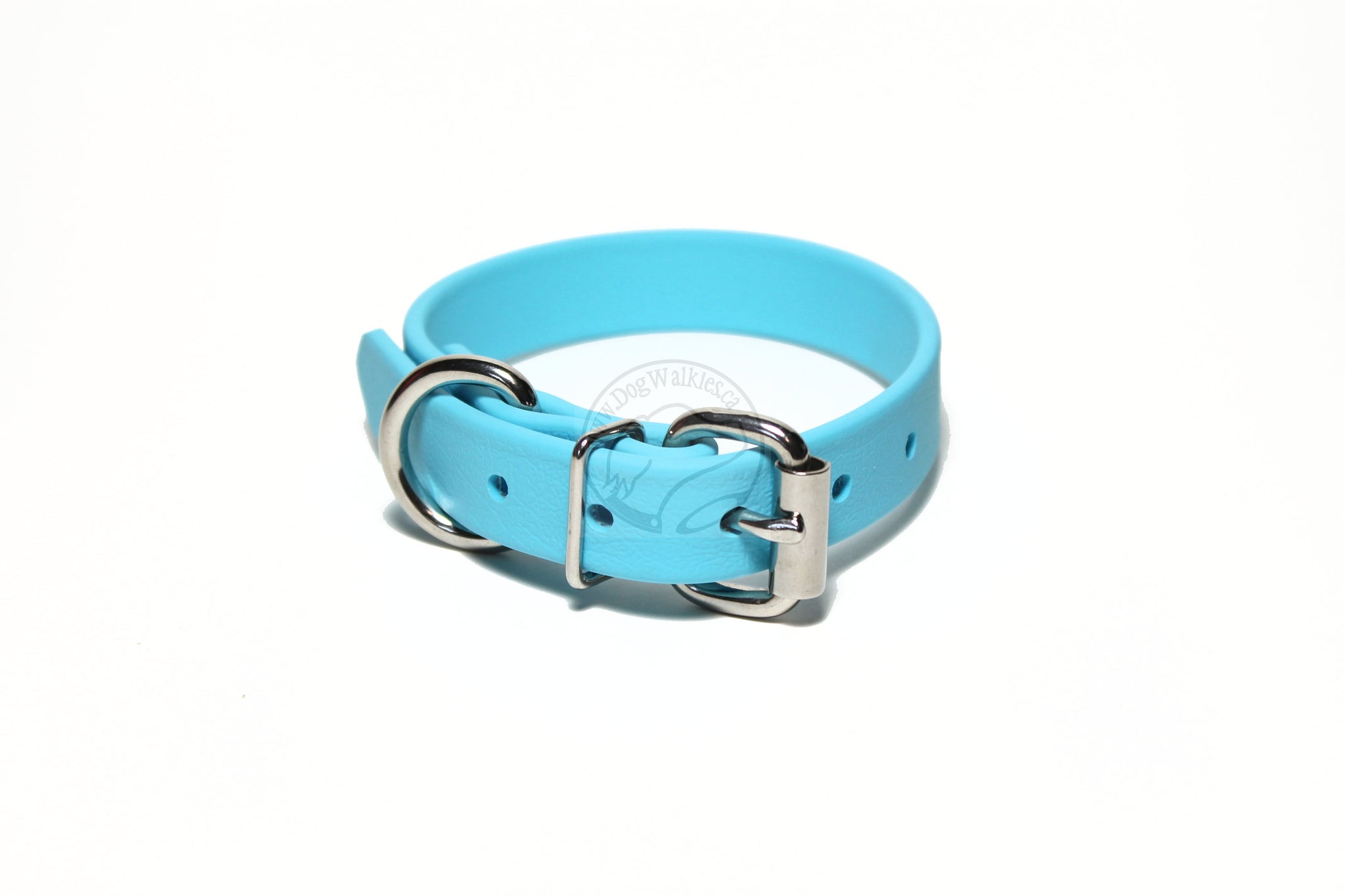Frozen Blue Biothane Dog Collar - 3/4" (20mm) wide