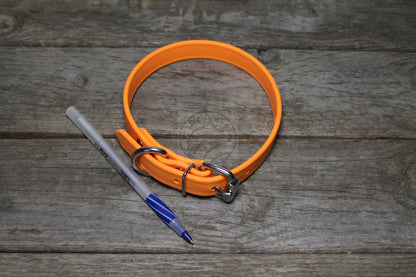Bright Pumpkin Orange Biothane Dog Collar - 3/4" (20mm) wide