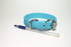 Frozen Blue Biothane Dog Collar - 3/4" (20mm) wide