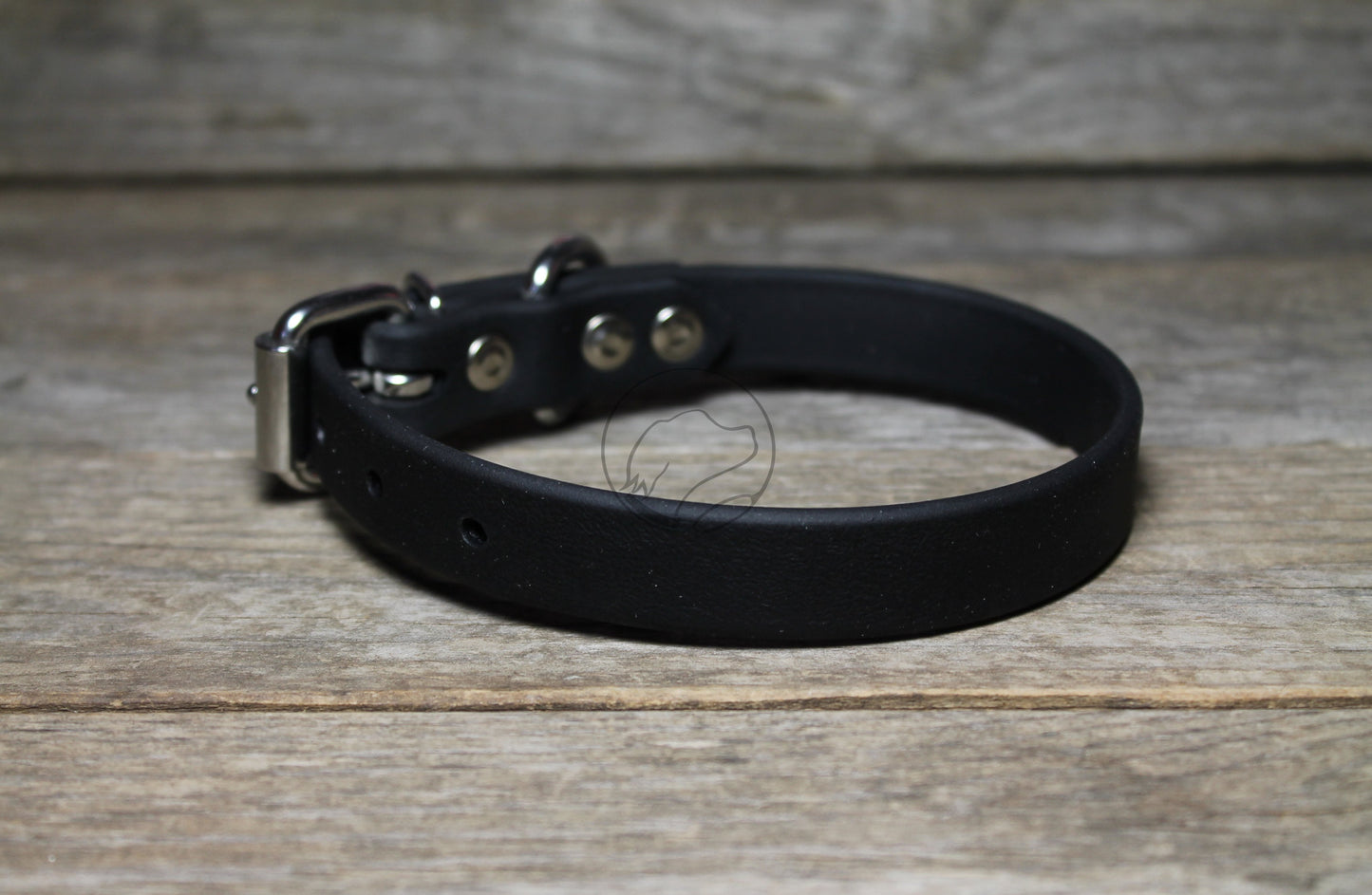 Jet Black Biothane Dog Collar - 3/4" (20mm) wide
