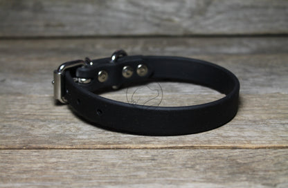 Jet Black Biothane Dog Collar - 3/4" (20mm) wide