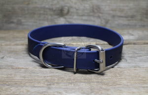 Navy Blue Biothane Dog Collar - 1 inch (25mm) wide