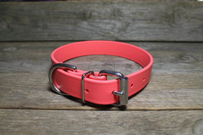 Peach Coral Biothane Dog Collar - 1 inch (25mm) wide