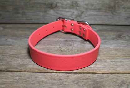 Peach Coral Biothane Dog Collar - 1 inch (25mm) wide