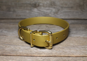 Gold Biothane Dog Collar - 1 inch (25mm) wide - Discontinued