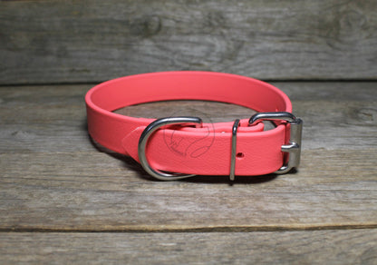 Peach Coral Biothane Dog Collar - 1 inch (25mm) wide