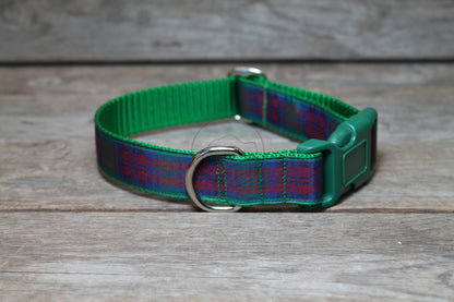 Lindsay Clan tartan - dog collar