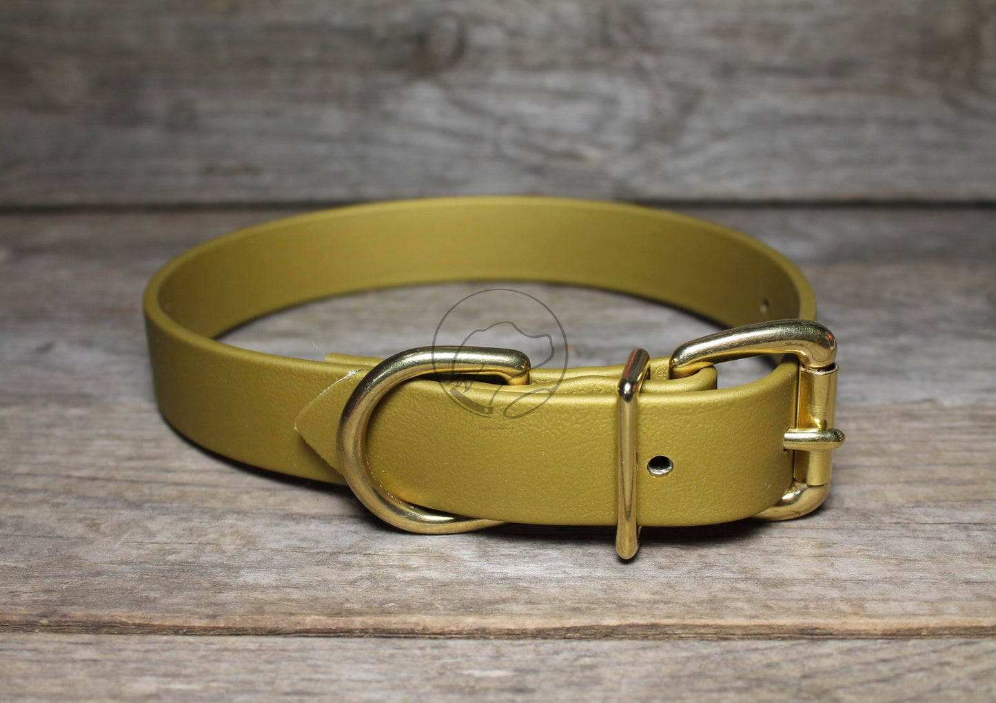 Gold Biothane Dog Collar - 1 inch (25mm) wide - Discontinued