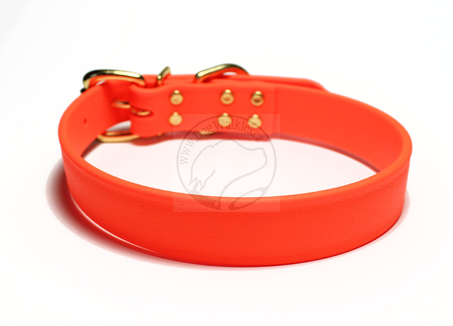 Neon Blaze Orange Biothane Dog Collar - 1 inch (25mm) wide