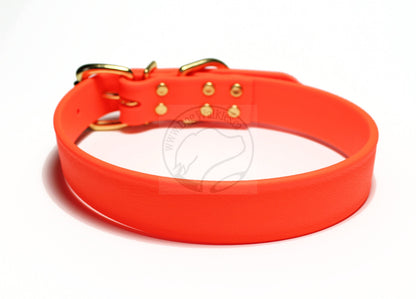 Neon Blaze Orange Biothane Dog Collar - 1 inch (25mm) wide