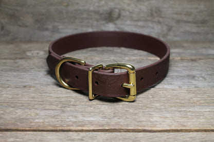 Dark Chocolate Brown Biothane Dog Collar - 1 inch (25mm) wide