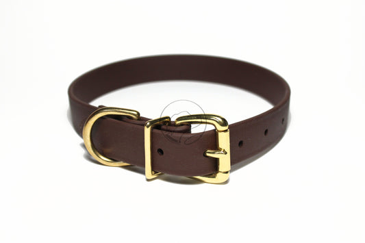 Dark Chocolate Brown Biothane Dog Collar - 1 inch (25mm) wide