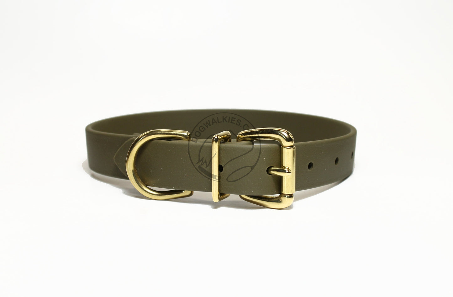 Olive Green Biothane Dog Collar - 1 inch (25mm) wide