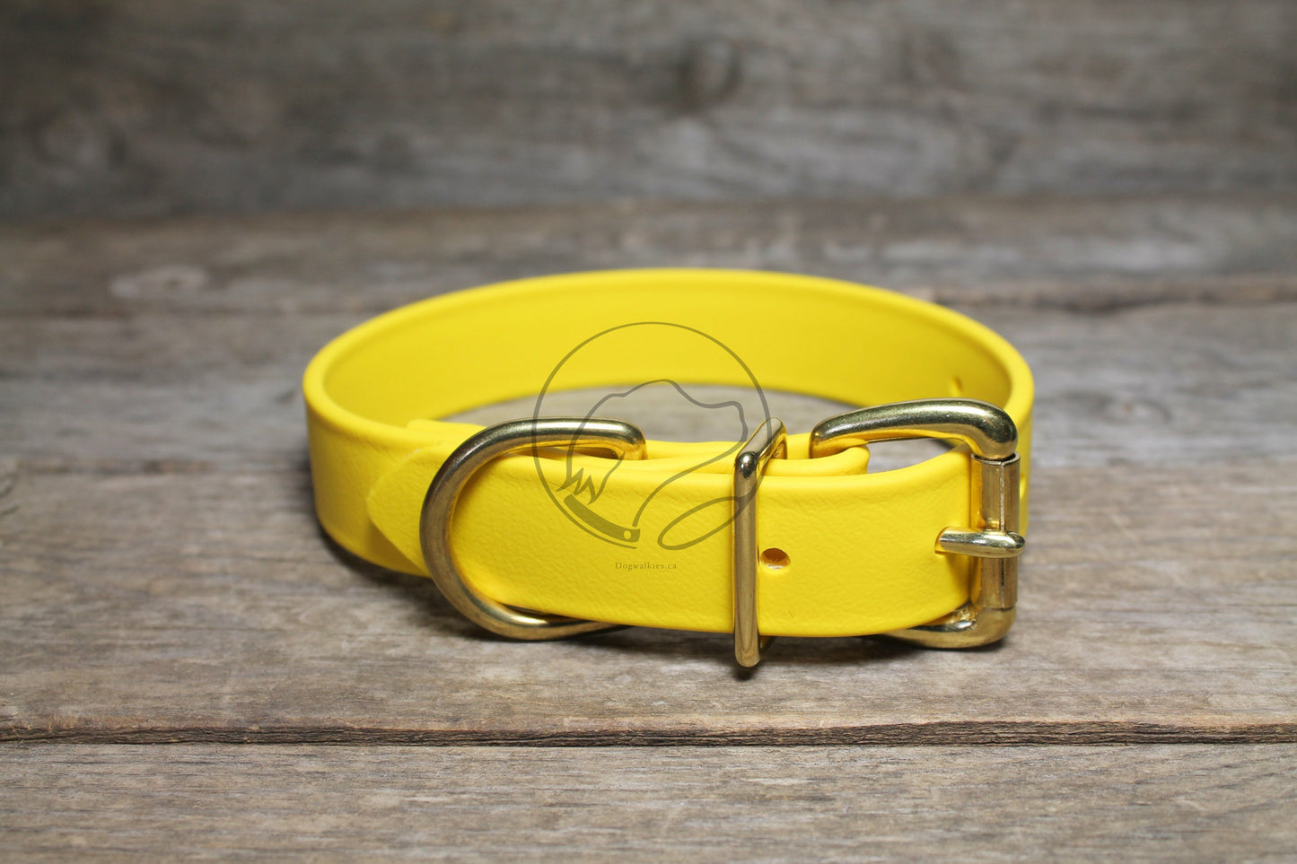 Sunflower Yellow Biothane Dog Collar - 1 inch (25mm) wide