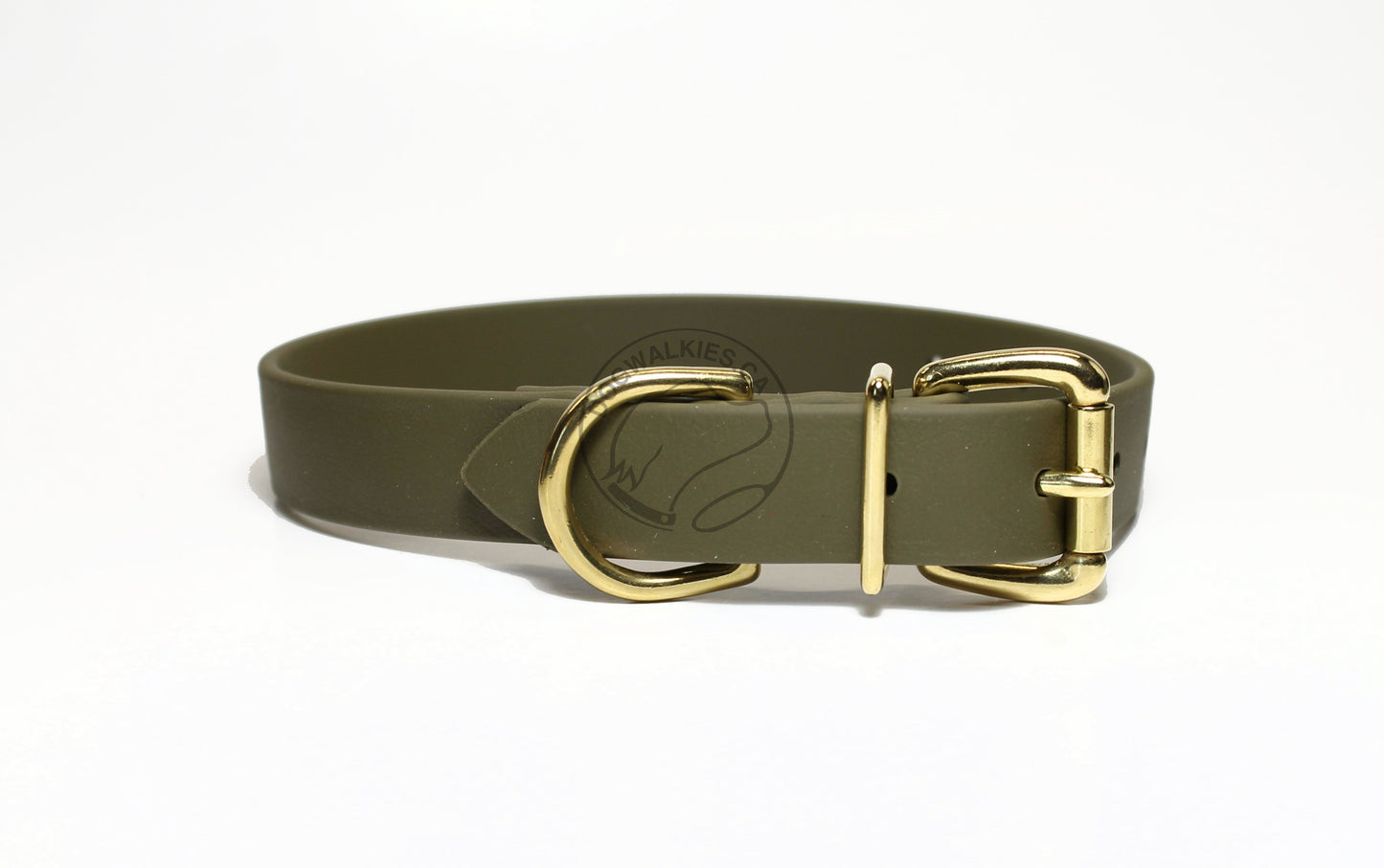 Olive Green Biothane Dog Collar - 1 inch (25mm) wide