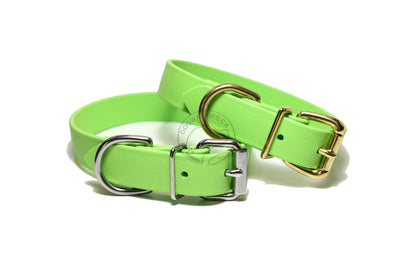 Lime Green Biothane Dog Collar - 1 inch (25mm) wide