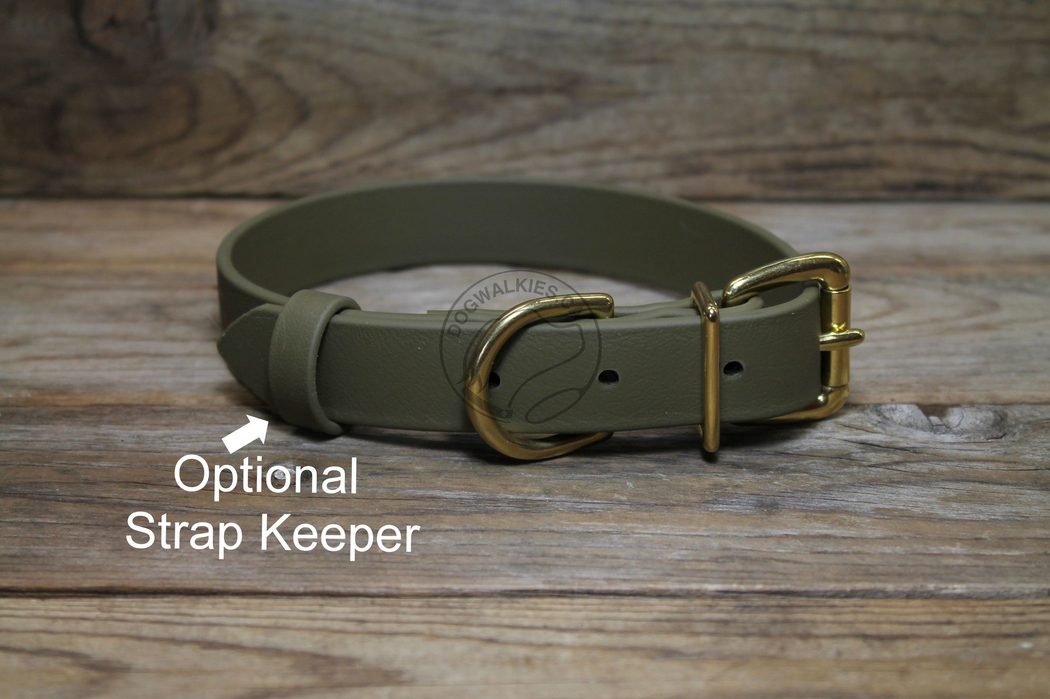 Olive Green Biothane Dog Collar - 1 inch (25mm) wide