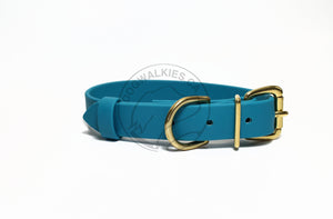 New Oasis Blue Biothane Dog Collar - 1 inch (25mm) wide