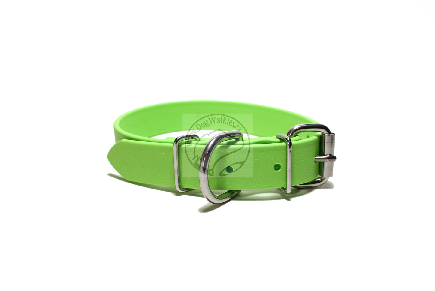 Lime Green Biothane Dog Collar - 1 inch (25mm) wide