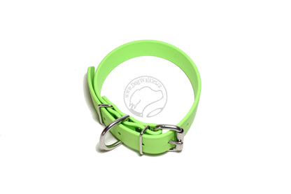 Lime Green Biothane Dog Collar - 1 inch (25mm) wide