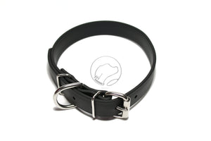 Jet Black Biothane Dog Collar - 1 inch (25mm) wide