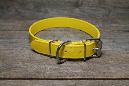 Sunflower Yellow Biothane Dog Collar - 1 inch (25mm) wide