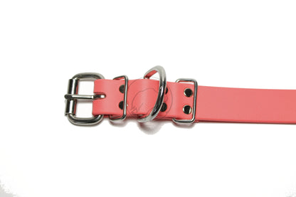 Peach Coral Biothane Dog Collar - 1 inch (25mm) wide