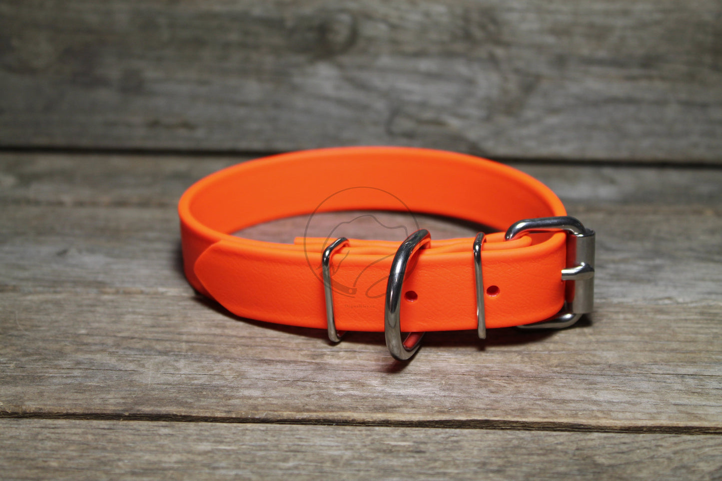 Neon Blaze Orange Biothane Dog Collar - 1 inch (25mm) wide