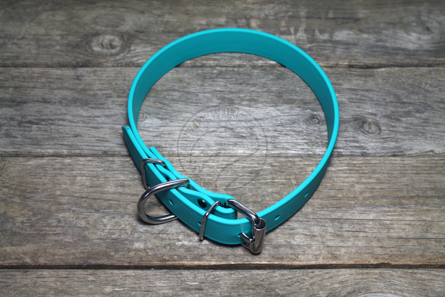 Teal Biothane Dog Collar - 1 inch (25mm) wide