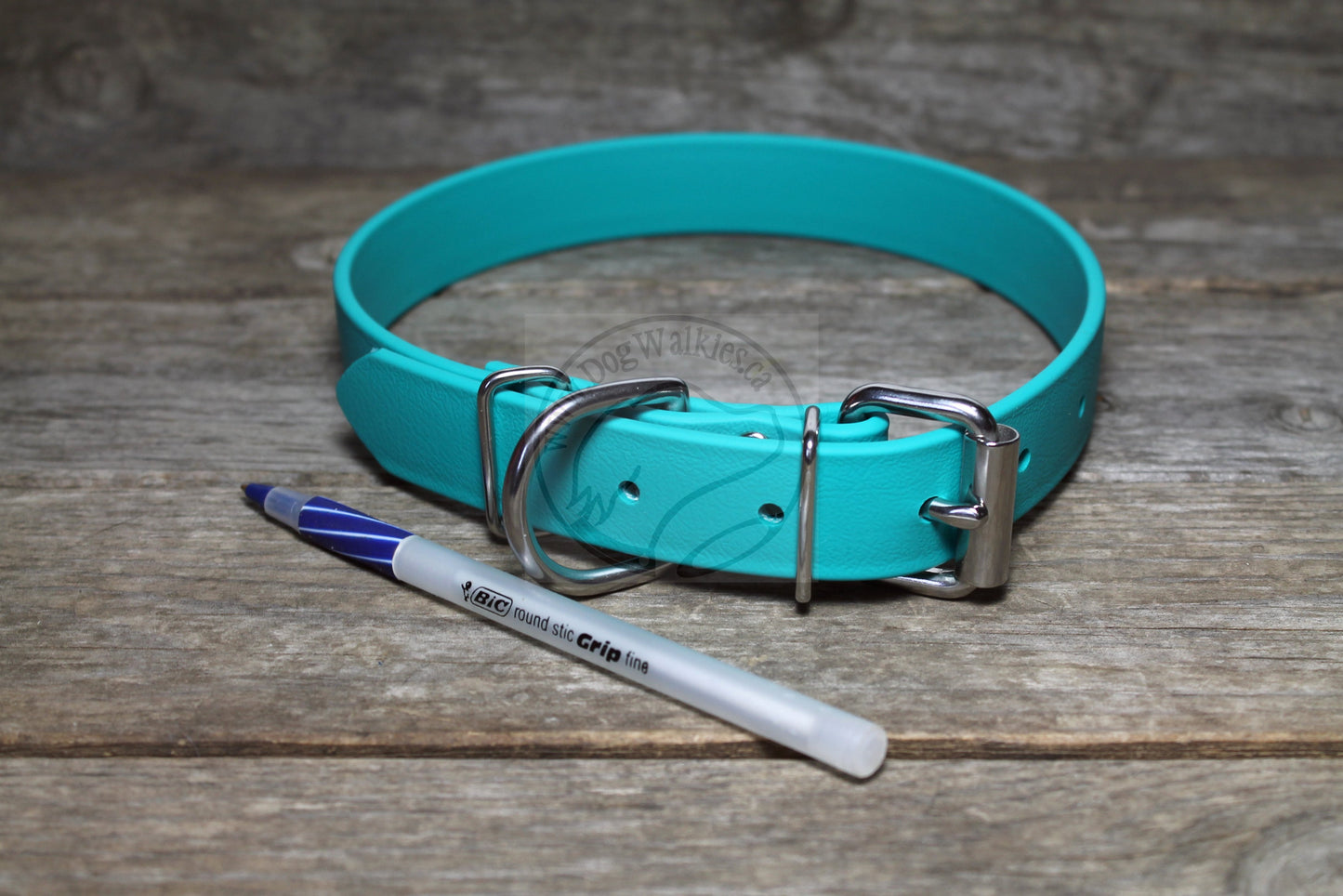 Teal Biothane Dog Collar - 1 inch (25mm) wide