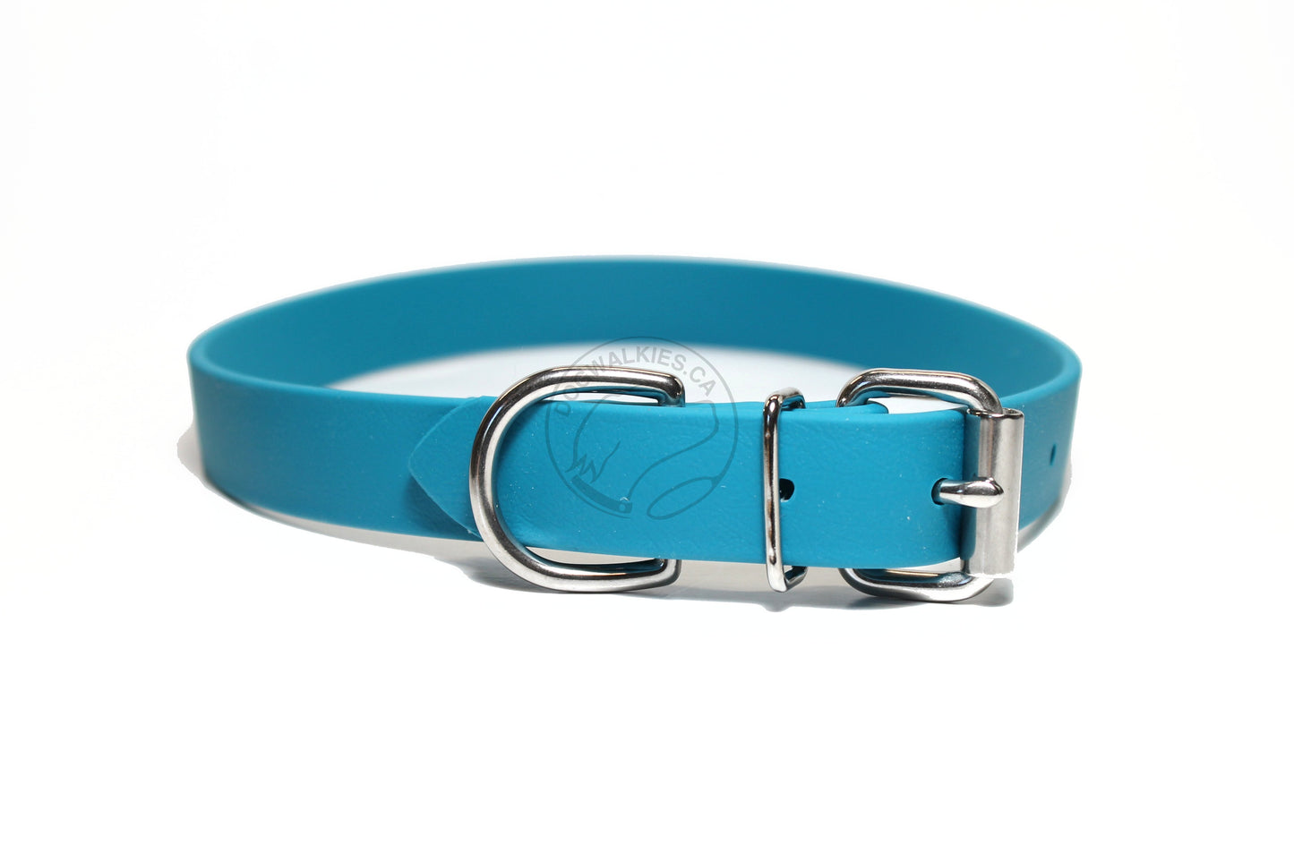 Oasis Blue Biothane Dog Collar - 1 inch (25mm) wide