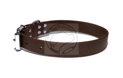 Dark Chocolate Brown Biothane Dog Collar - 1 inch (25mm) wide